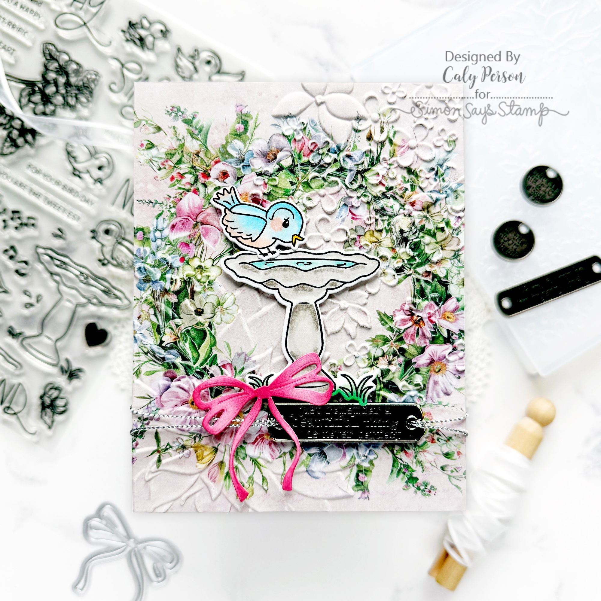Simon Says Stamp Metallic Silver Cord st0167 Springtime Card | color-code:ALT05
