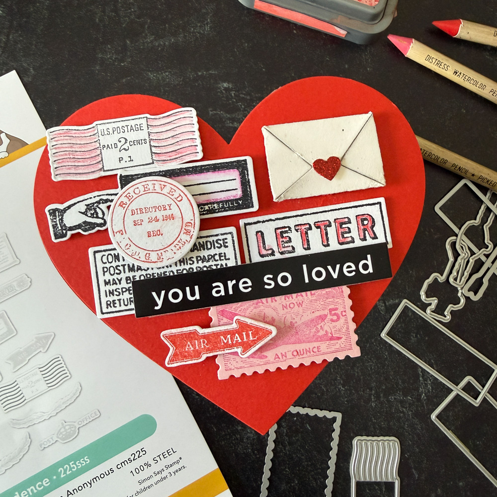Simon Says Stamp Correspondence Wafer Dies 225sss Love You Card | color-code:ALT11