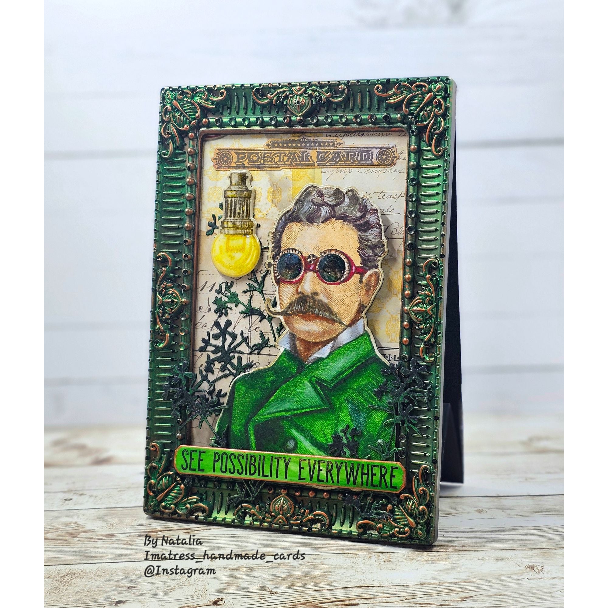 Tim Holtz Correspondence Stamps with Simon Says Stamp Dies Bundle setcs26 Steam Punk Card