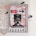 Tim Holtz Correspondence Stamps with Simon Says Stamp Dies Bundle setcs26 Steam Punk Card