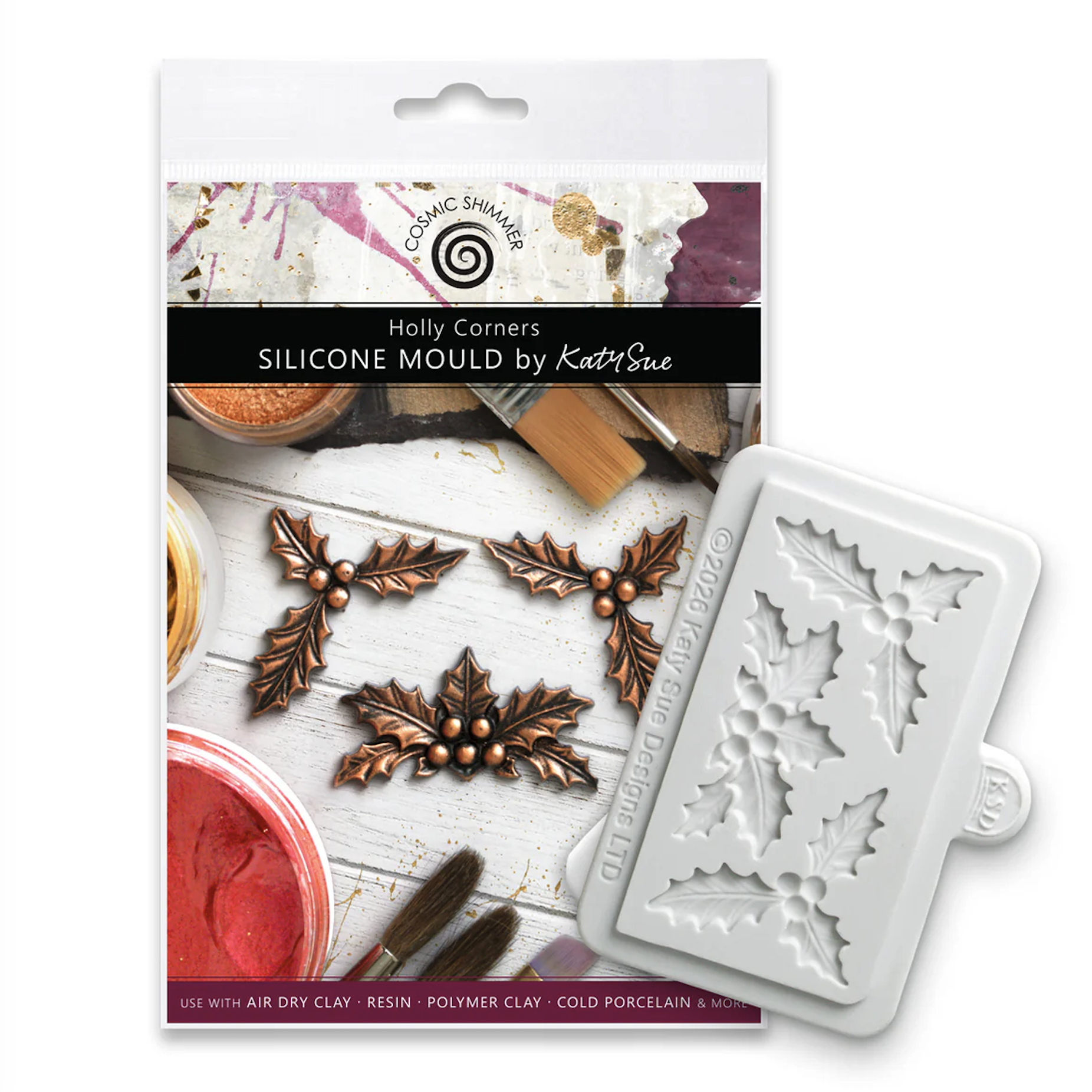 Cosmic Shimmer Holly Corners Silicone Mould ce0165-cs