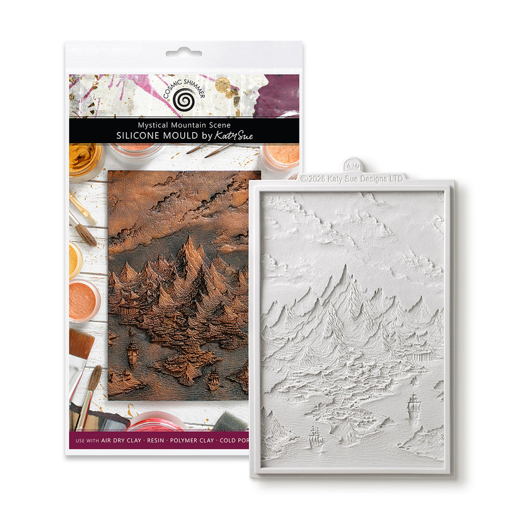Cosmic Shimmer Mystical Mountain Scene Silicone Mould ce0161-cs