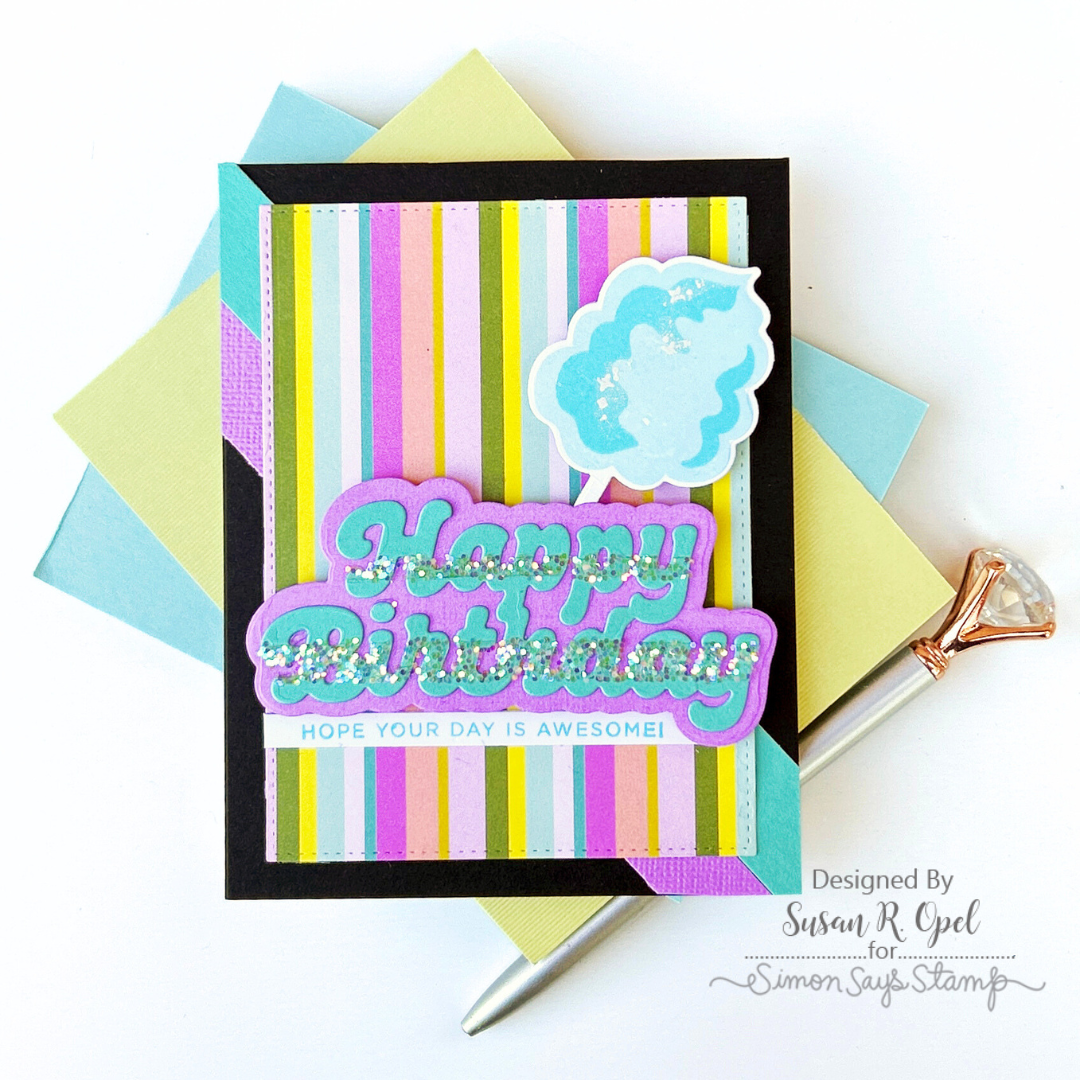 Simon Says Stamps and Dies Cotton Candy Wishes Birthday Card