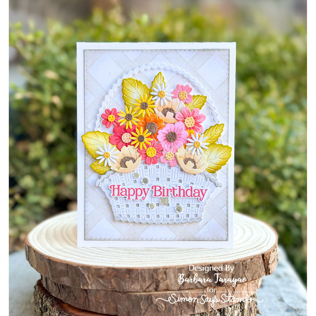 Simon Says Stamp Country Basket Bouquet Wafer Dies s1130 Beautiful Moments Birthday Card | color-code:ALT04
