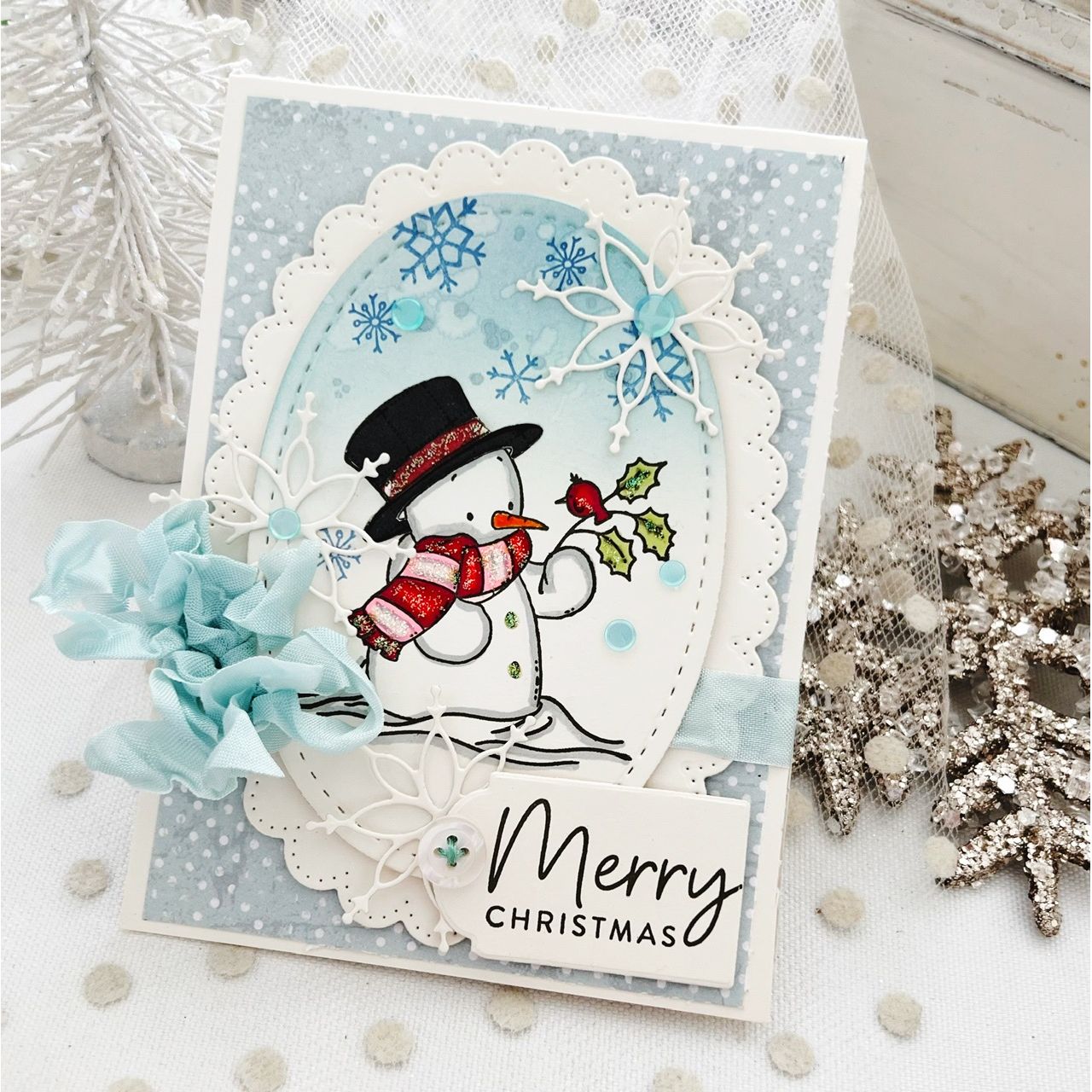 Simon Says Clear Stamps Cozy in the Cold 2334ssc And Everything Nice Merry Christmas Card