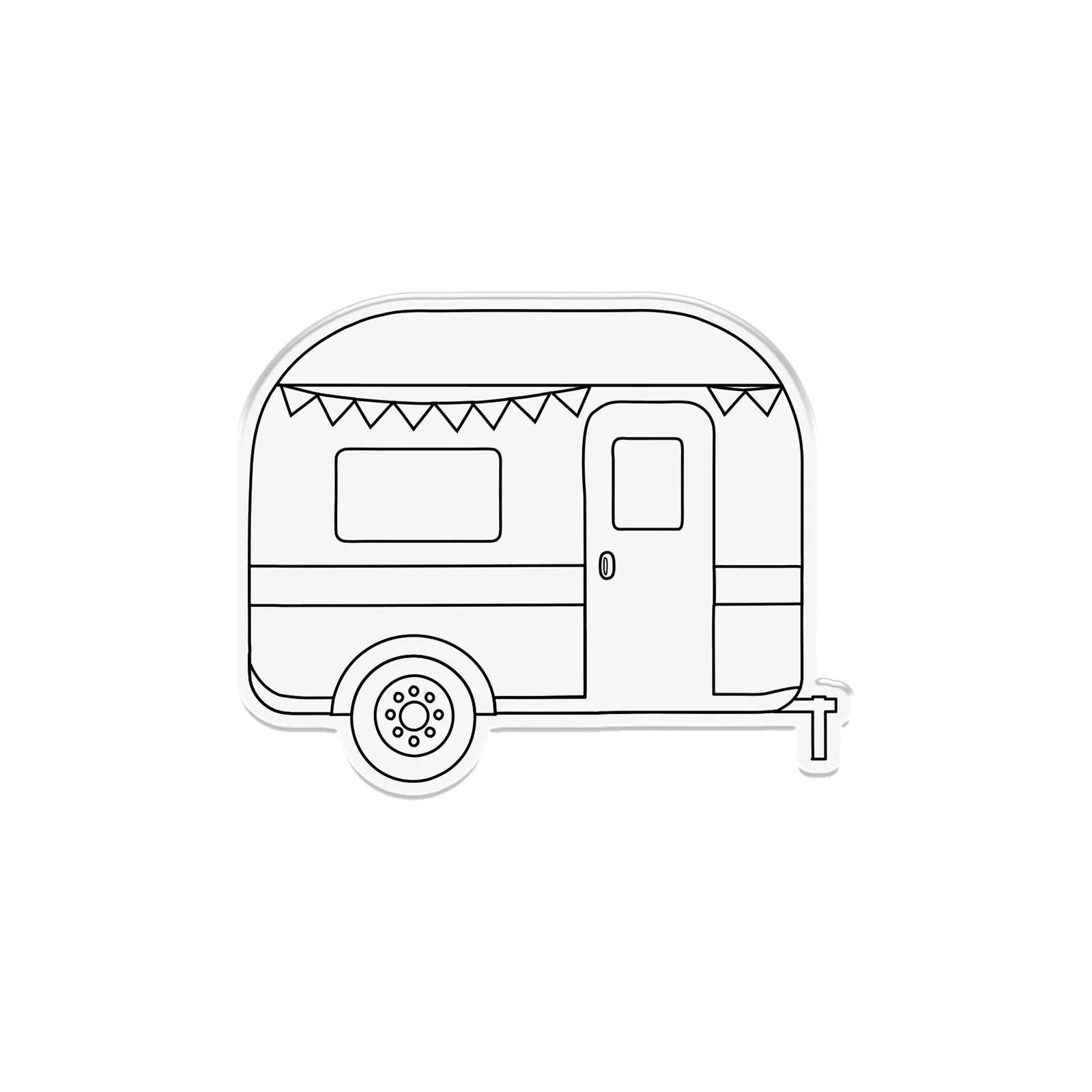 Crafter's Companion Adventure Awaits Stamps And Die Set cc-tgo-std-adaw Camp Trailer