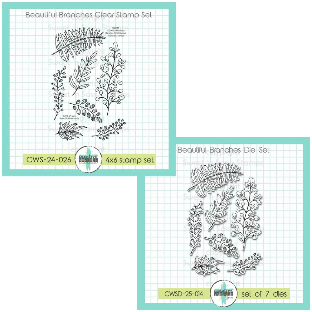 Creative Worship Beautiful Branches Clear Stamps And Dies Bundle