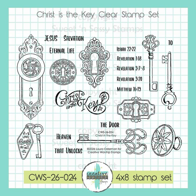 Creative Worship Christ Is The Key Clear Stamps And Dies Bundle CWS-26-024 Clear Stamp Set Alone