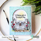 Creative Worship Enter In Clear Stamps And Dies Bundle Wishing you a beautiful day Holly Melanson Gate Card