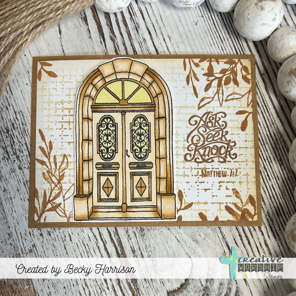 Creative Worship Enter In Clear Stamps cws-26-020 Ask Seek Knock Bible Card