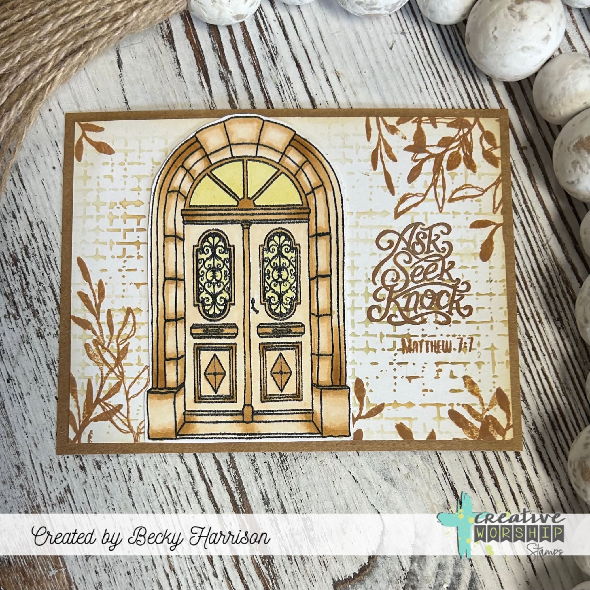 Creative Worship Enter In Clear Stamps cws-26-020 Ask Seek Knock Bible Card
