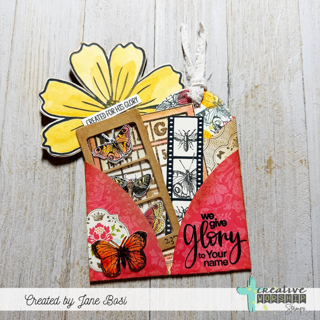 Creative Worship Entomology Elements Dies cwsd-26-028 We Give Glory To Your Name Card