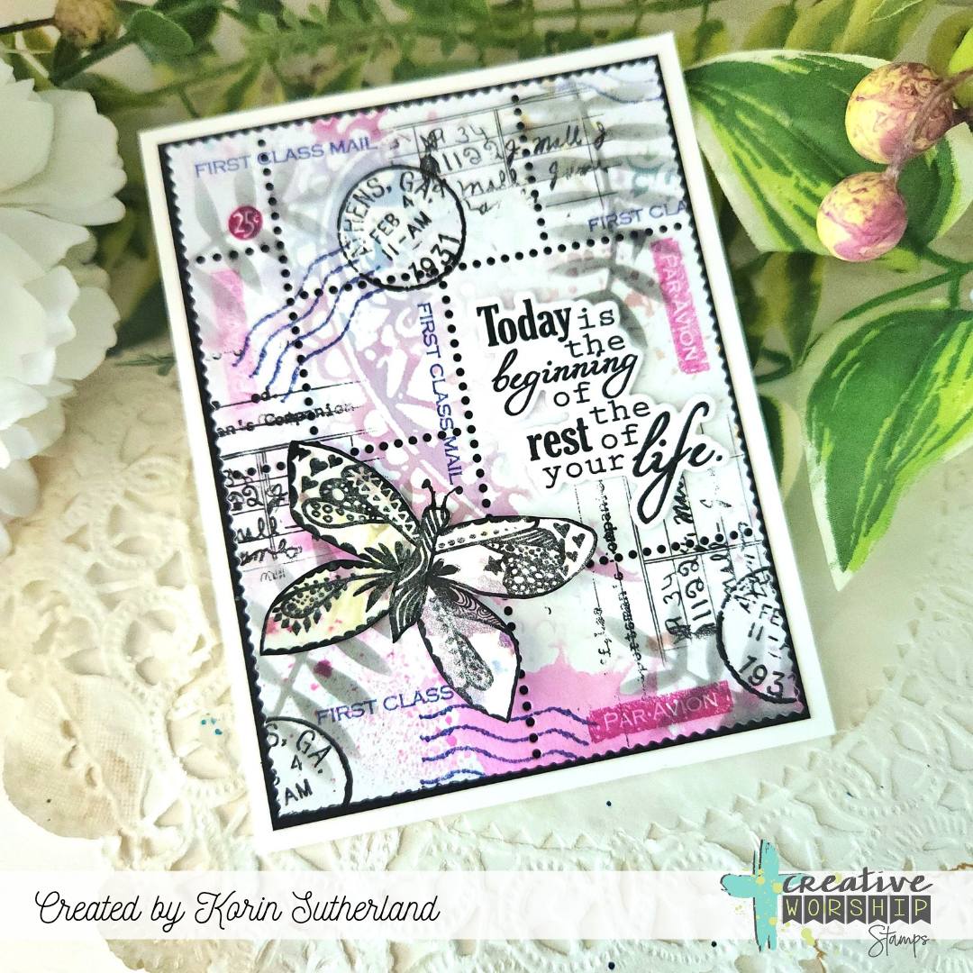 Creative Worship Library Card Clear Stamps cws-26-012 Today Is The Beginning Of The Rest Of Your Life Card