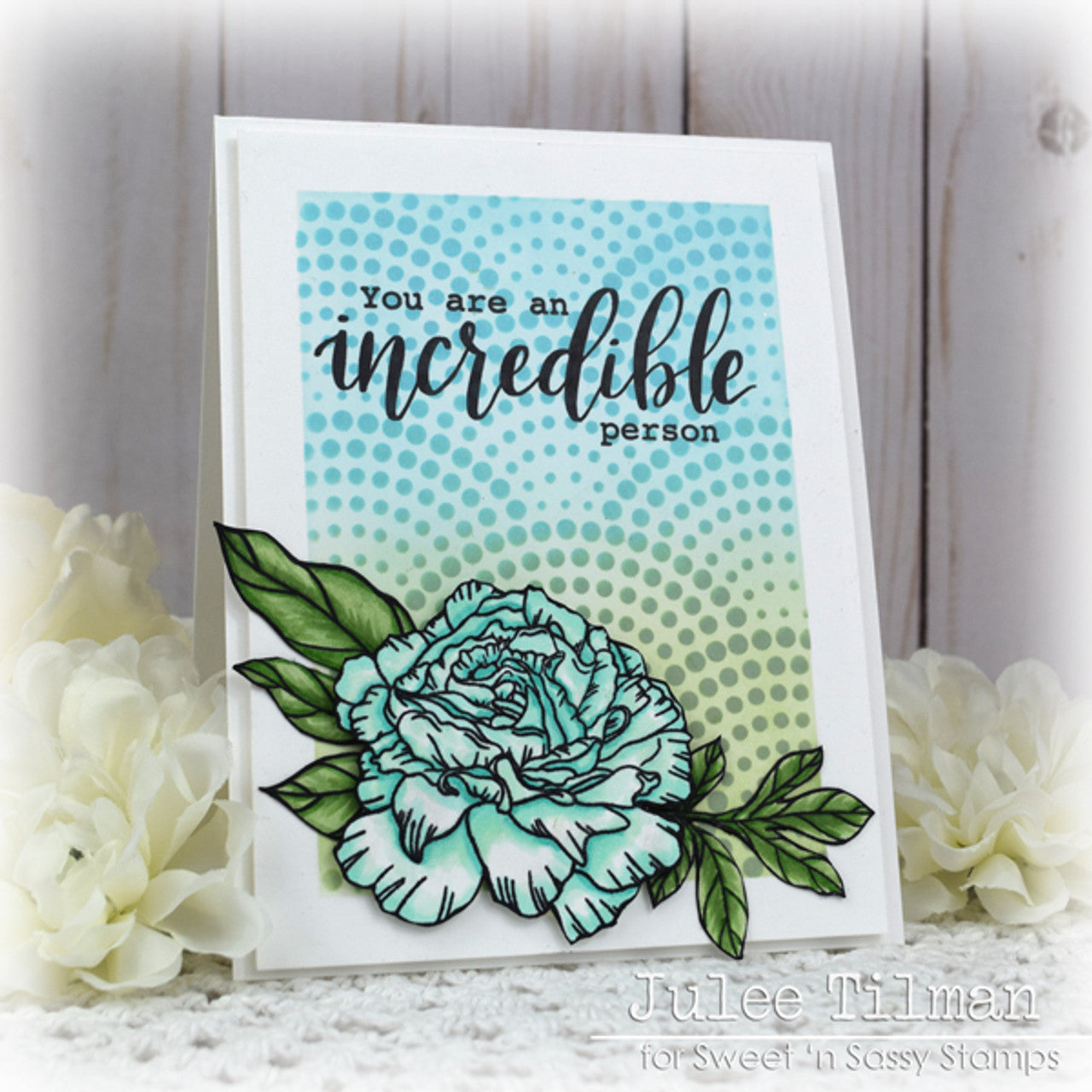 Creative Worship My Thoughts Of You Clear Stamps And Dies Bundle You are an incredible person Julee Tilman Card