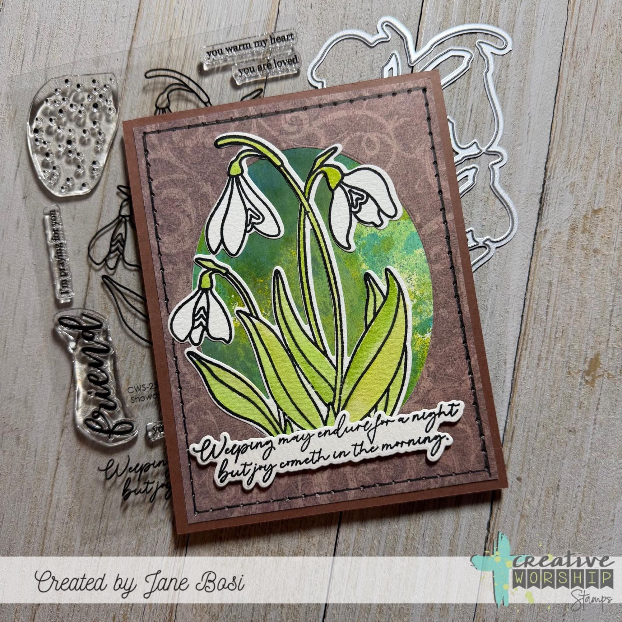 Creative Worship Snowdrops Dies cwsd-25-026 Joy Cometh In The Morning Card