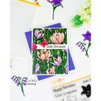Simon Says Stamp Embossing Folder Crocus Field sf607 Beautiful Moments Just Because Card