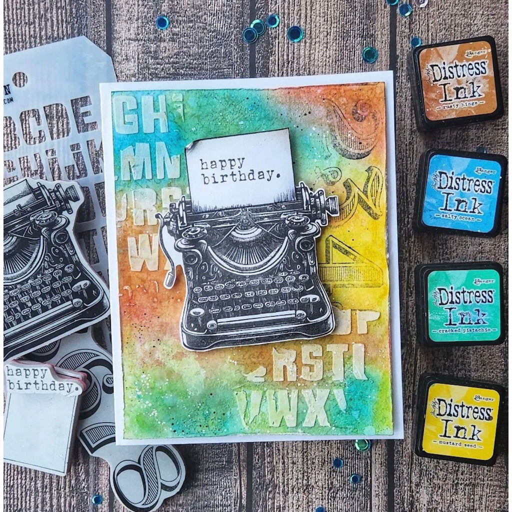 Simon Says Stamp Tim Holtz Curiosity Shop Bundle setcs24 Birthday Card