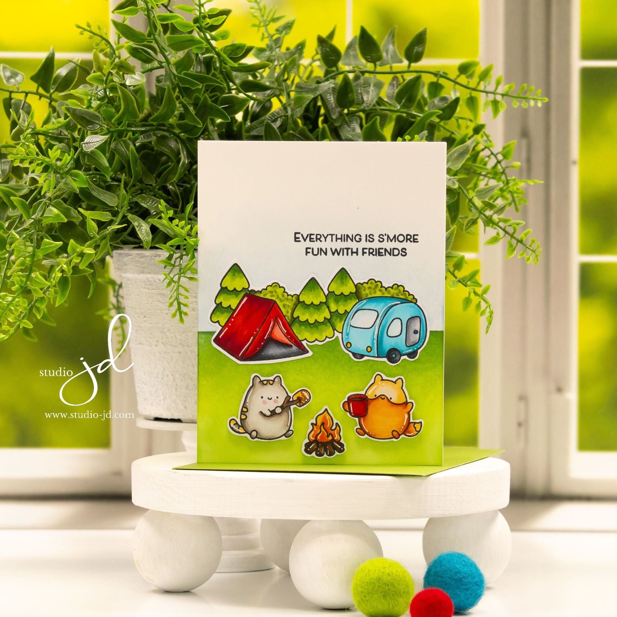 Simon Says Stamp Cute Campers Wafer Dies 1376sdc Happy Camper Friend Card | color-code:ALT05