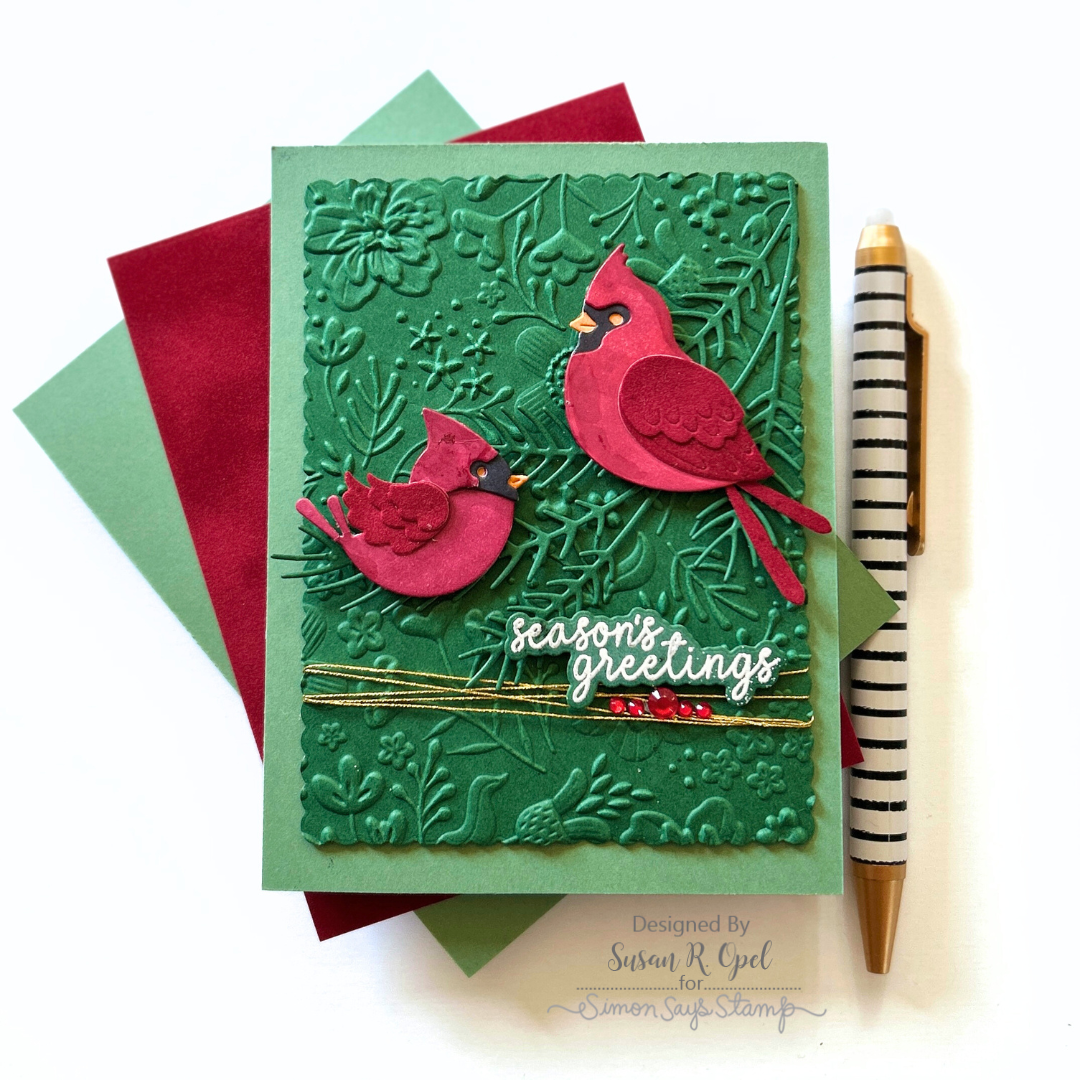 Simon Says Stamp Cute Cardinal Wafer Dies s1055 STAMPtember Christmas Card