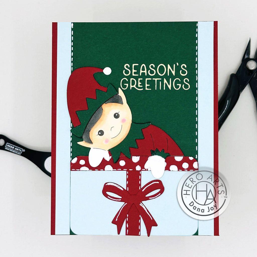 Hero Arts Fancy Cuts Dies Peeking Elf df145 season's greetings
