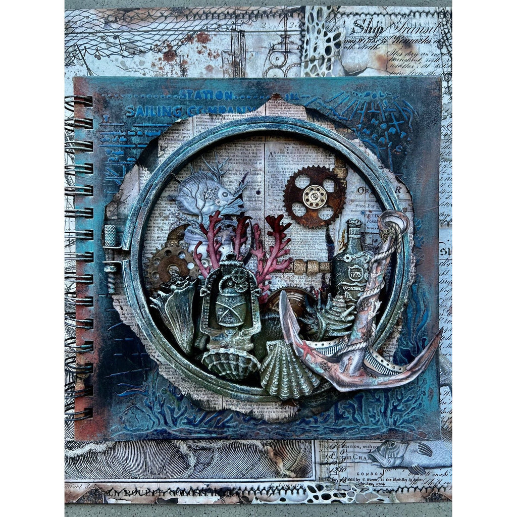 Stamperia Songs Of The Sea Ship And Treasures Die Cuts dfldc85 journal page