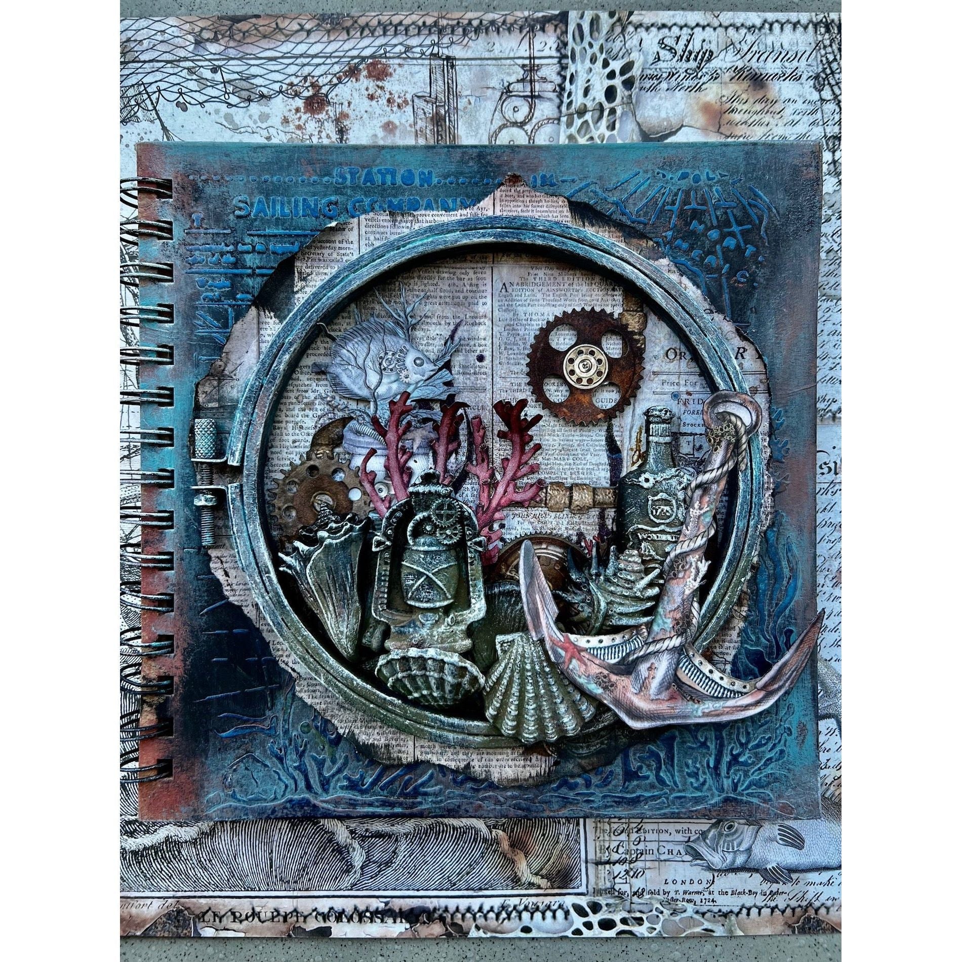 Stamperia Songs Of The Sea Ship And Treasures Die Cuts dfldc85 journal page