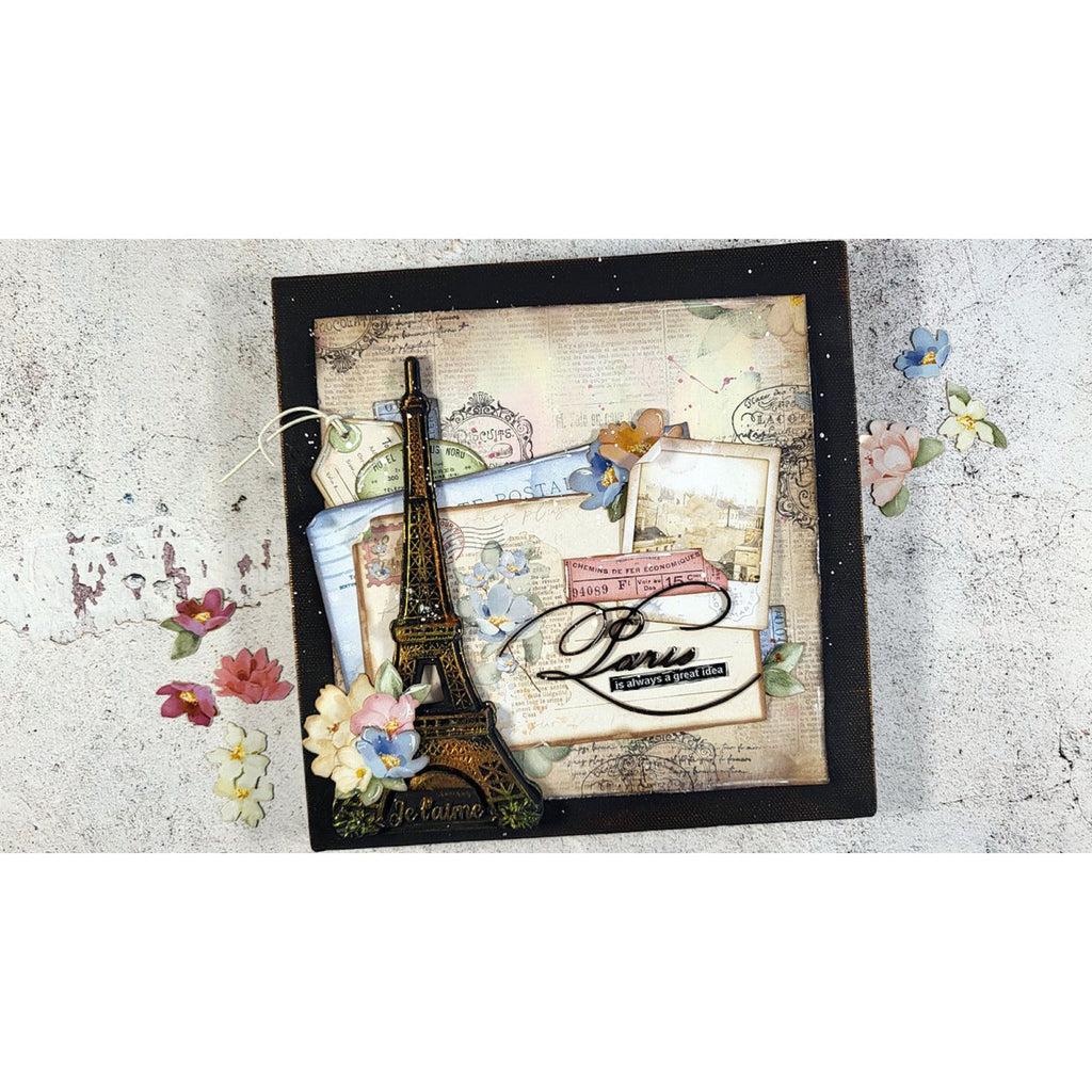 Stamperia Create Happiness Oh La La Travel Rub Ons dflrb29 paris mixed media art