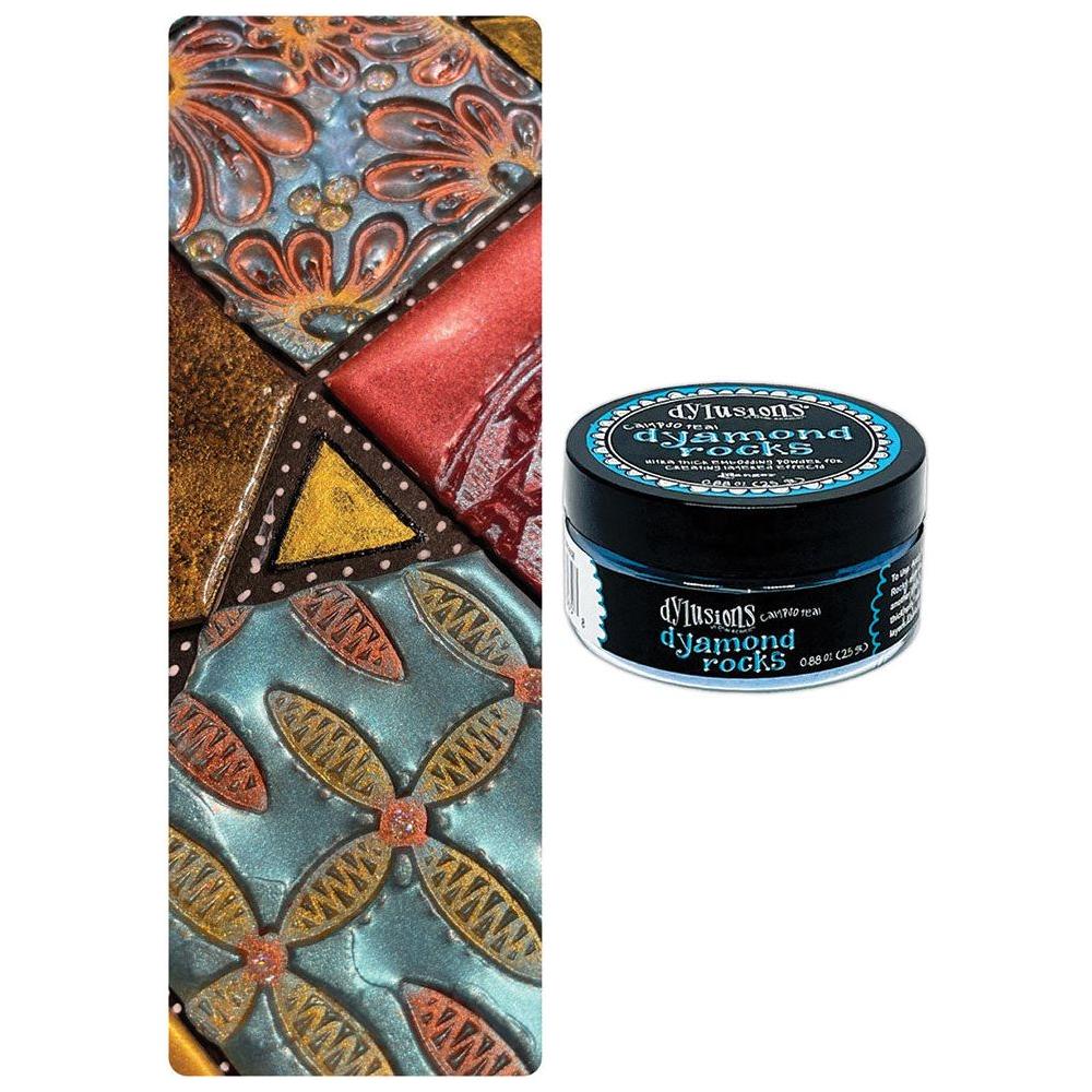 Ranger Dylusions Calypso Teal Dyamond Rocks Embossing Powder dym83658 samples