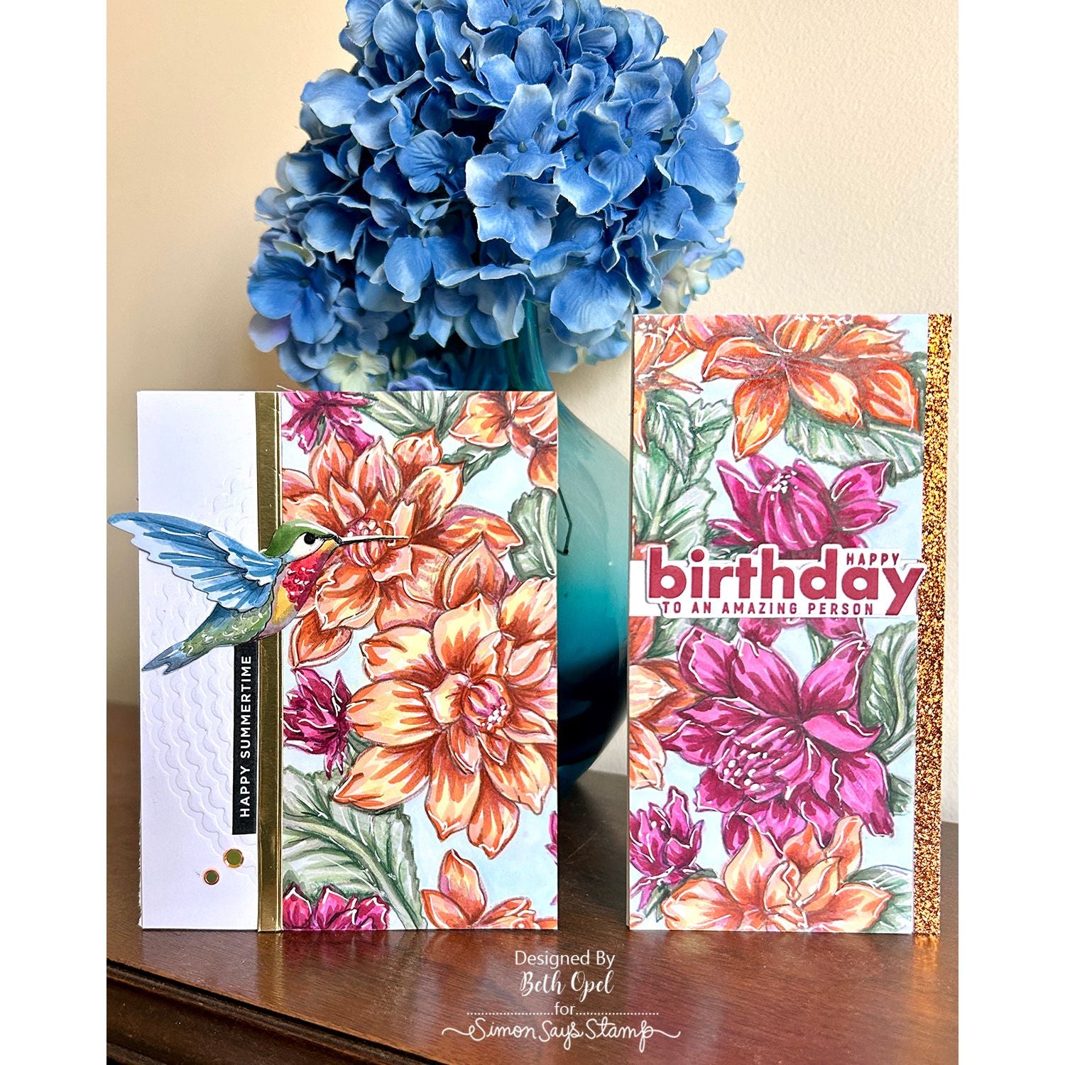 Simon Says Clear Stamp Dahlia Background 1224ss Friend Like You Floral Duo