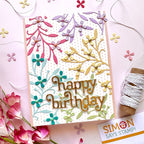 Simon Says Stamp Dainty Floral Vine Wafer Dies s1011 Moments in Time Birthday Card