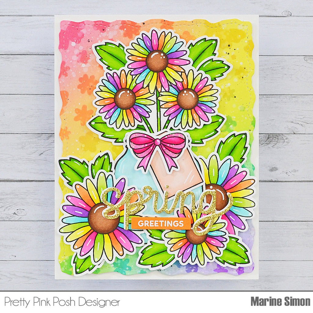 Pretty Pink Posh Spring Script Die spring greetings