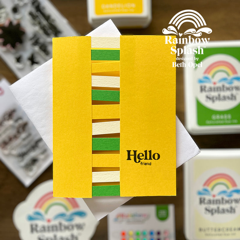 Rainbow Splash Cardstock Dandelion rsc7 Hello Card | color-code:ALT01