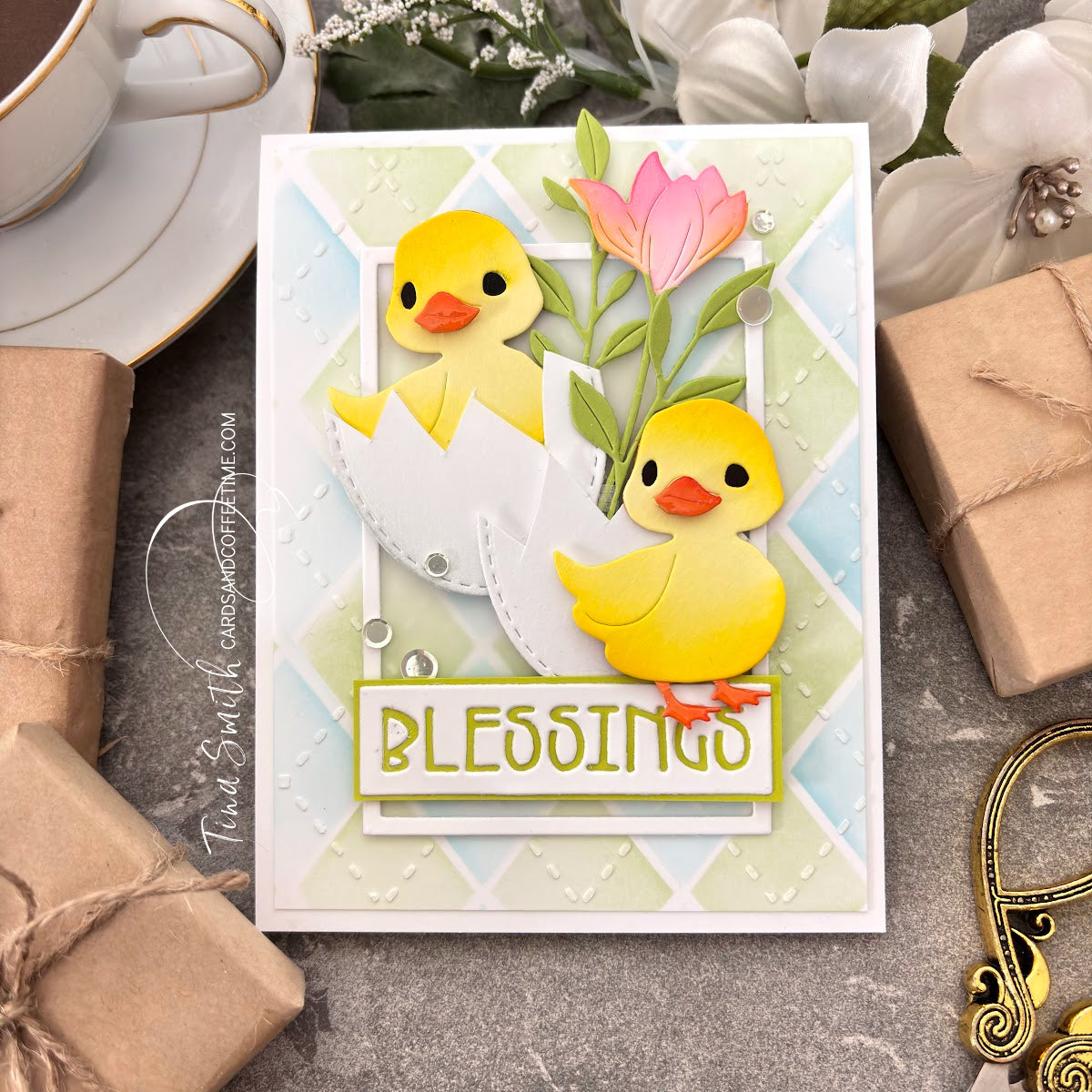 Simon Says Stamp Darling Duckling Wafer Dies s1023 Rain or Shine Easter Card | color-code:ALT06