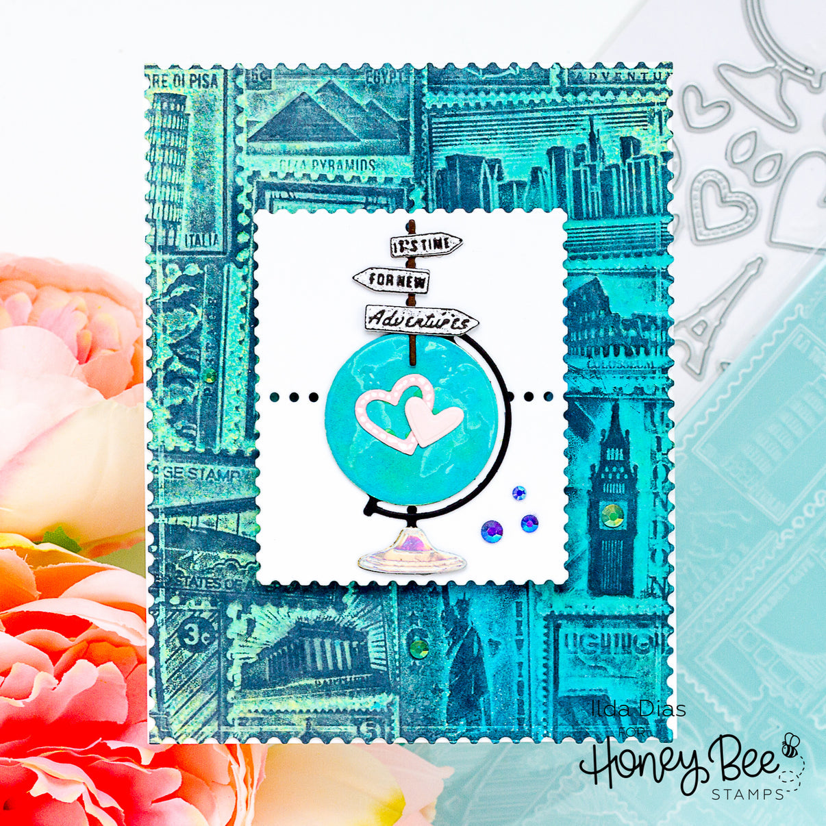 Honey Bee Lovely Layers Globe Dies hbds-llglob Ilda Dias card