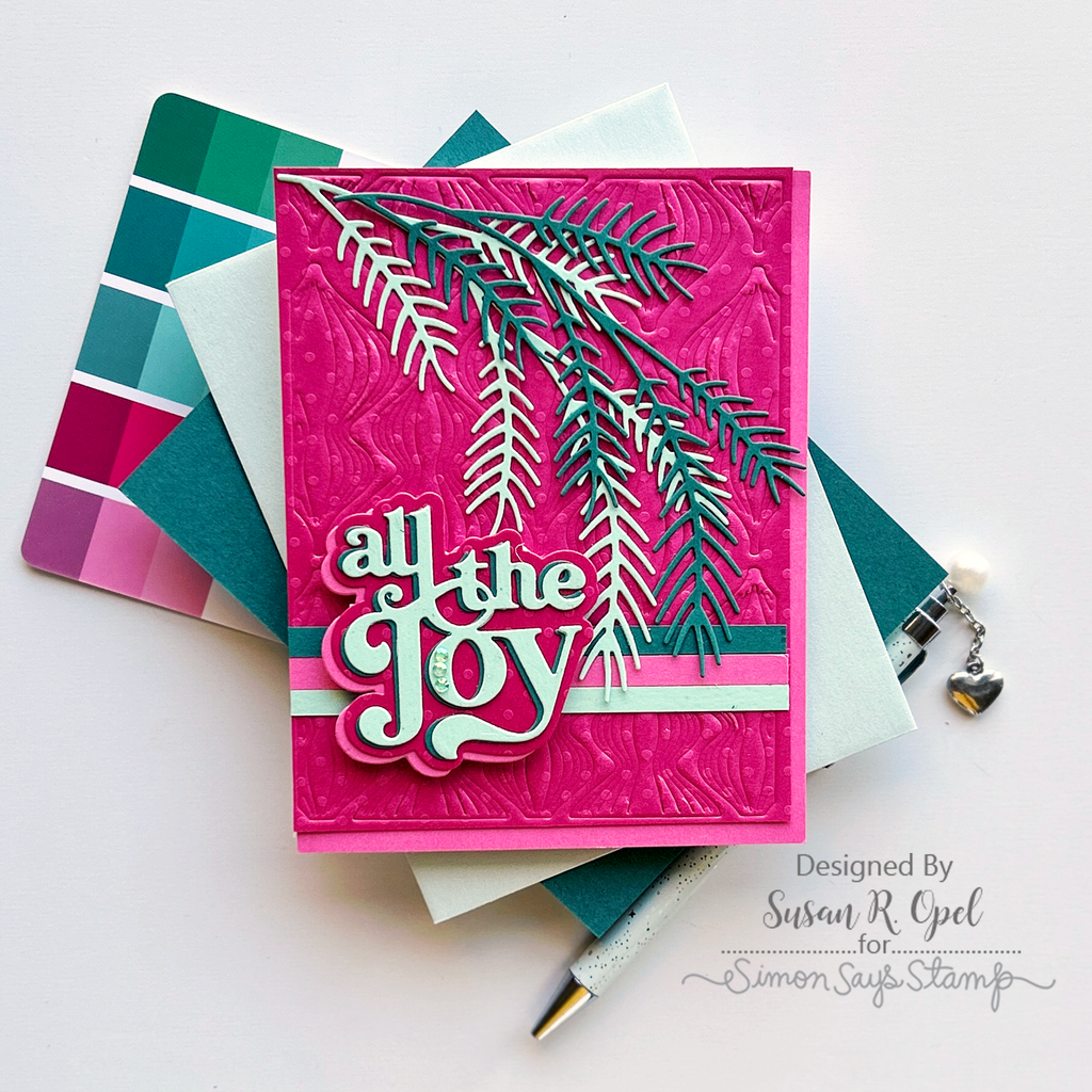 Simon Says Stamp Dazzling Ornament Plate Wafer Dies s864 All The Joy Christmas Card