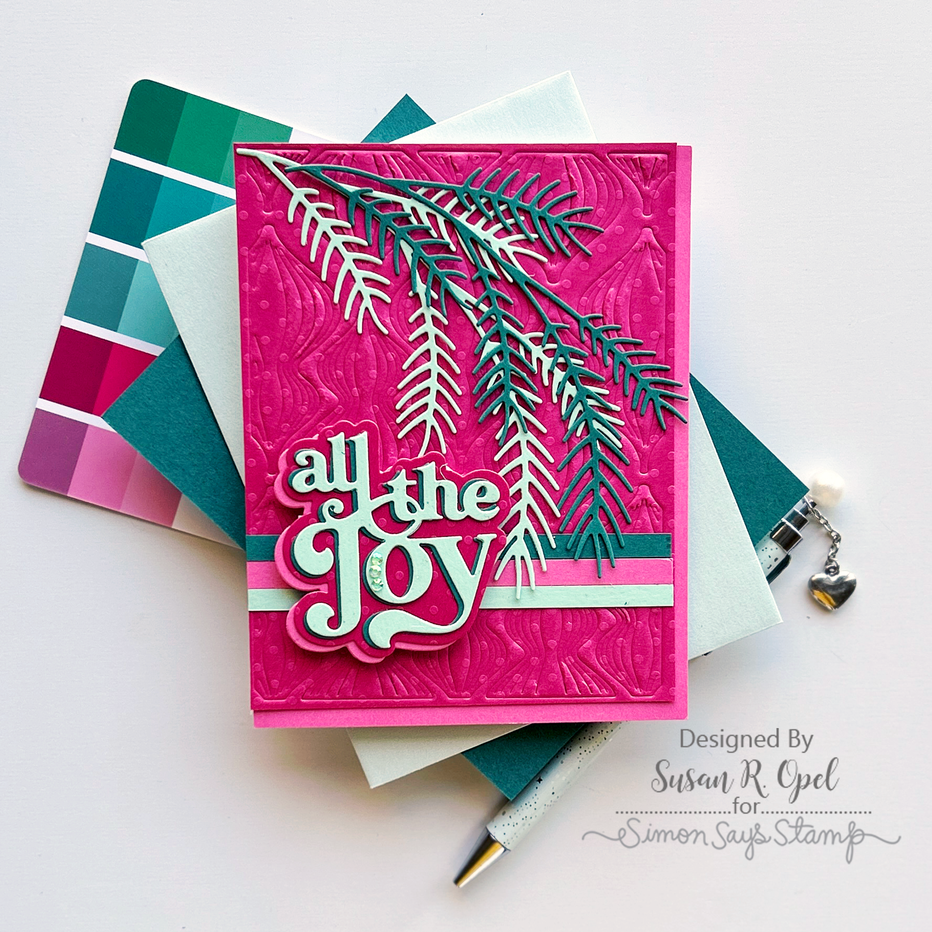 Simon Says Stamp Dazzling Ornament Plate Wafer Dies s864 All The Joy Christmas Card