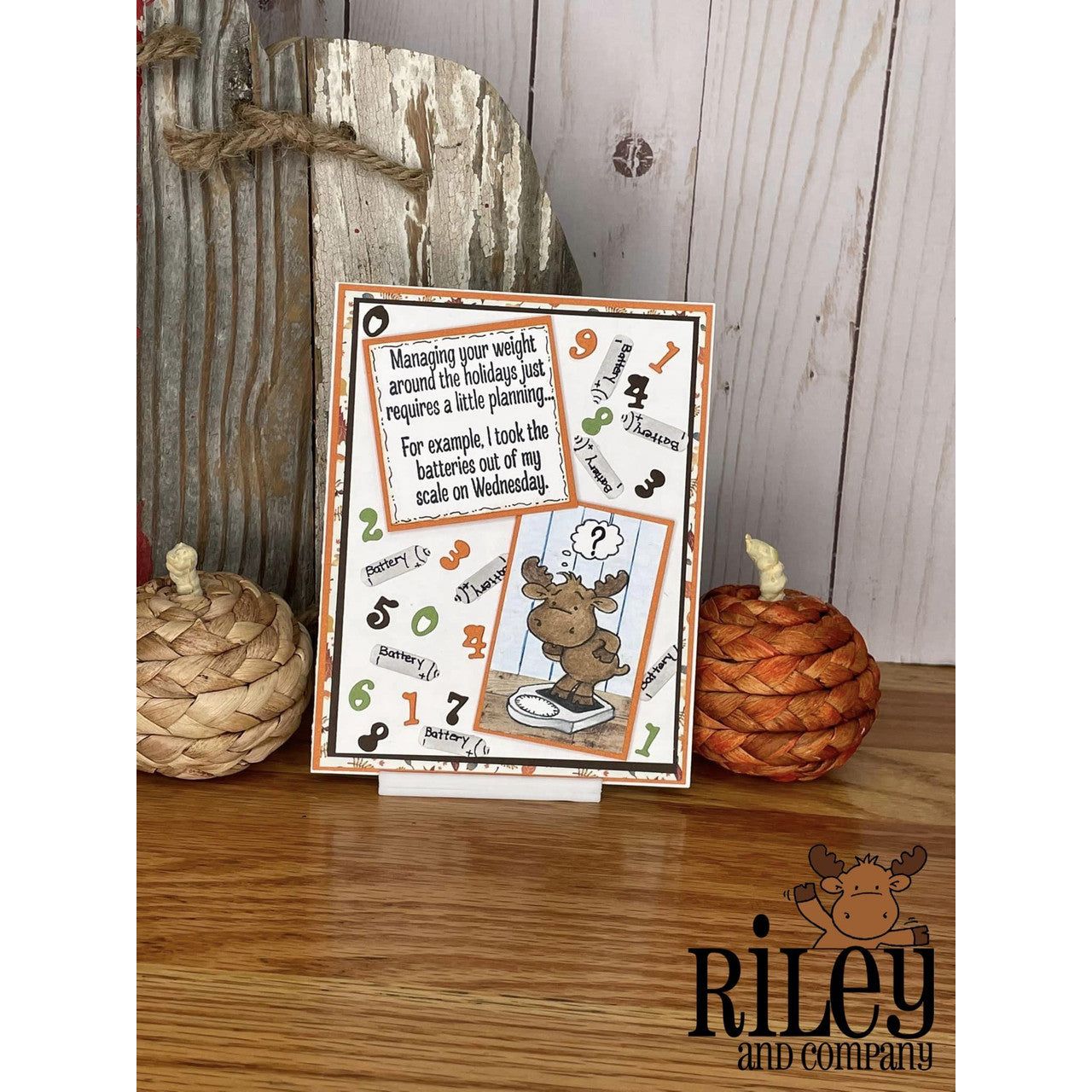 Riley And Company Funny Bones Holiday Planning Cling Rubber Stamp rwd-1195 numbers