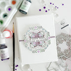 Pinkfresh Studio Floral Octagon Frame Press Plate 217323 Floral Friendship Card | color-code:ALT02