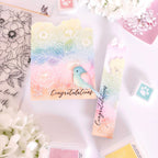 Simon Says Clear Stamps Delicate Blossoms 2230ssc Happy Camper Congratulations Card and Bookmark