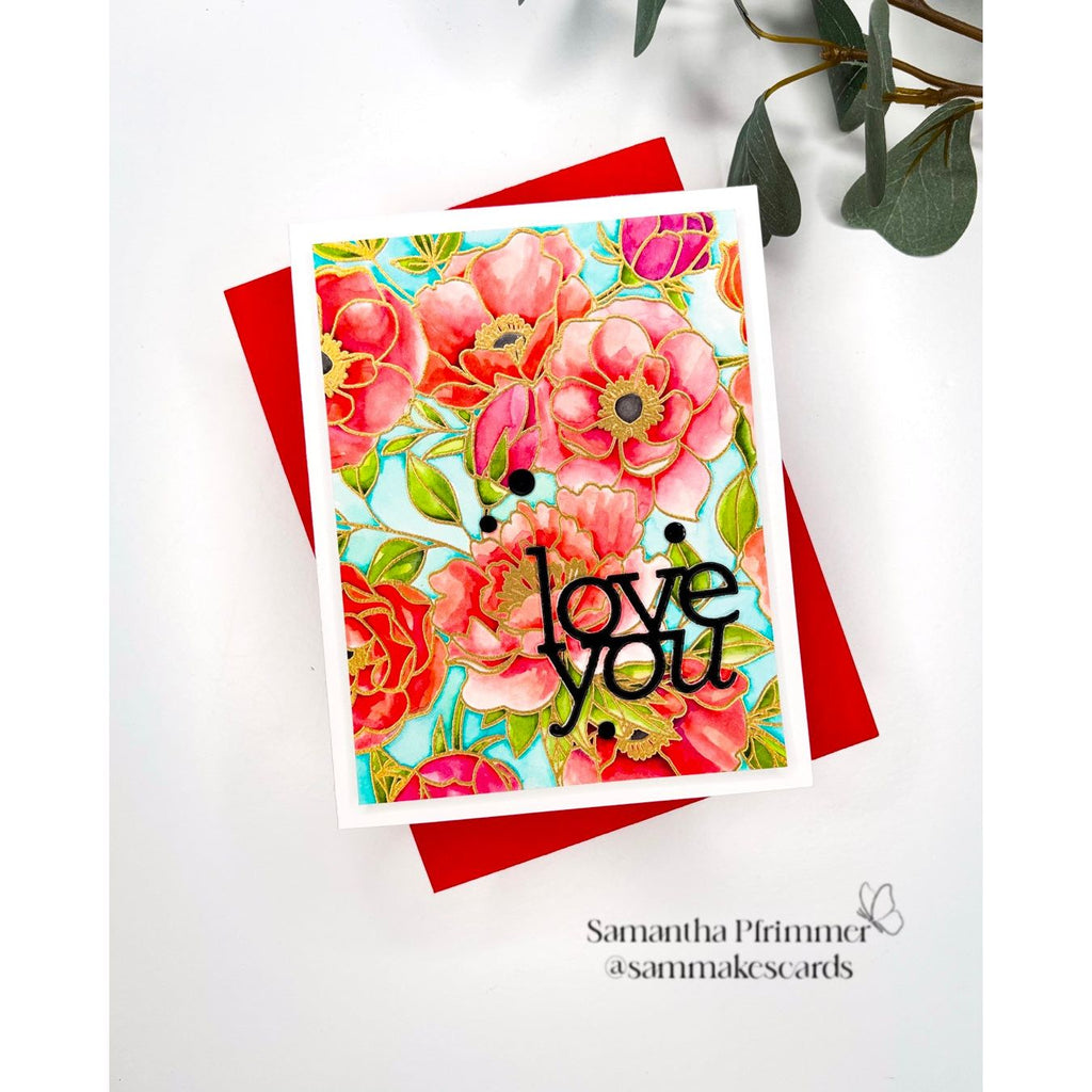 Simon Says Clear Stamps Delicate Blossoms 2230ssc Happy Camper Love You Card