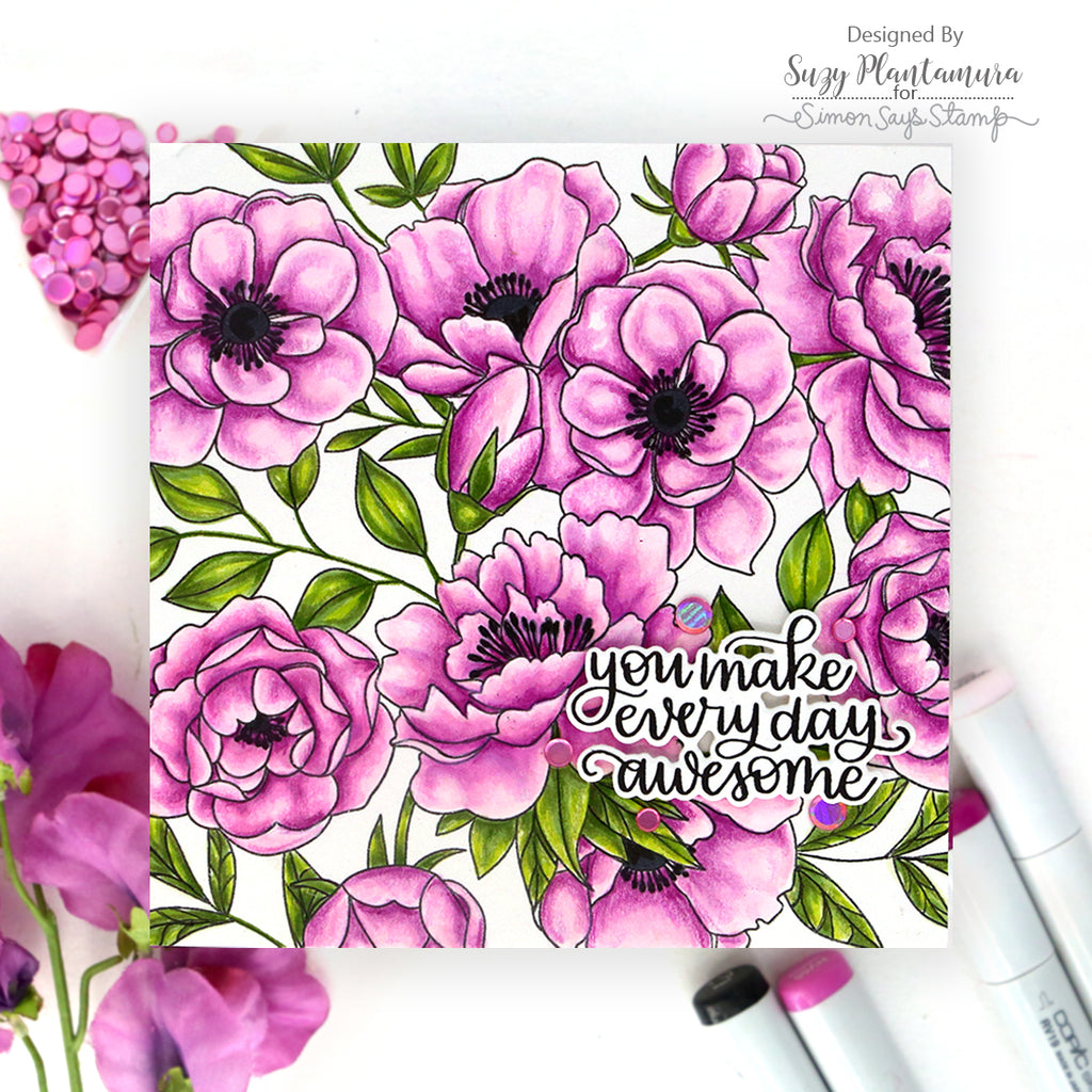 Simon Says Stamps and Dies Delicate Blossoms set1029db Happy Camper Love You Card | color-code:ALT03