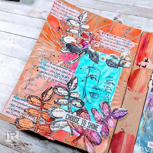 Dina Wakley Ranger Media Large Kraft Journal mdj80374 Botanical Bliss Journal | color-code:ALT03