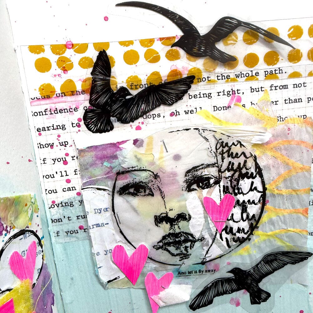 Dina Wakley Let It Fly Media Cling Rubber Stamps mdr87793 ranger face
