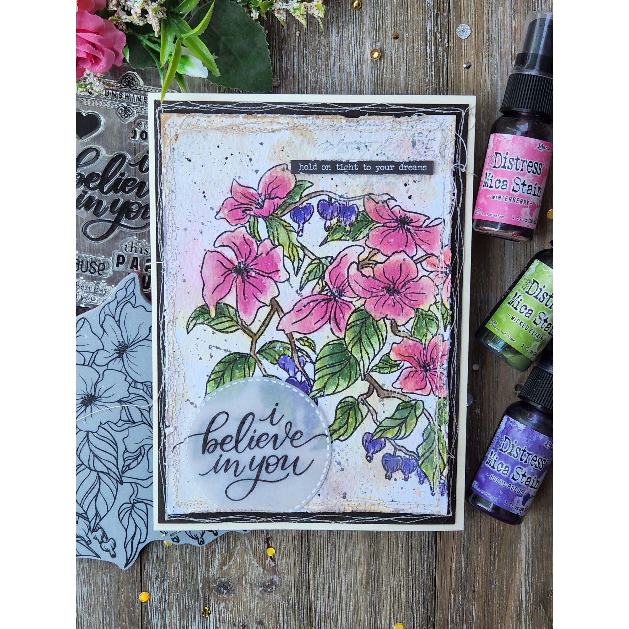 Simon Says Cling Stamp Dogwood Bleeding Heart sss102711 Out Of This World