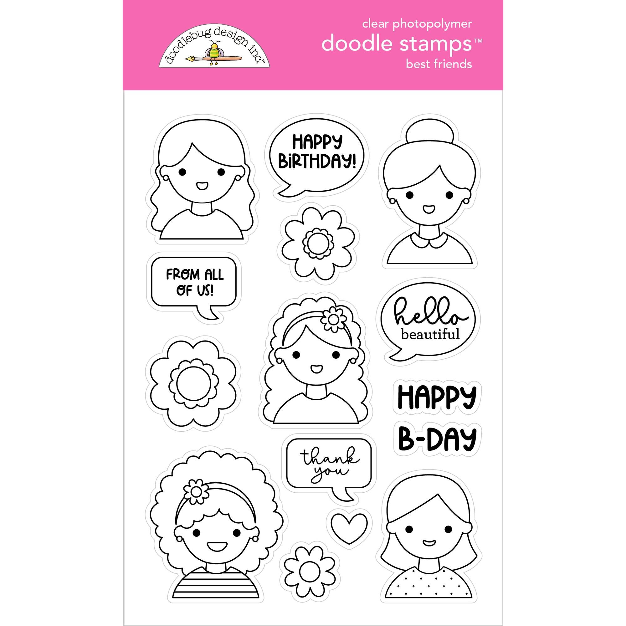 Doodlebug Best Friends Stamps 9086