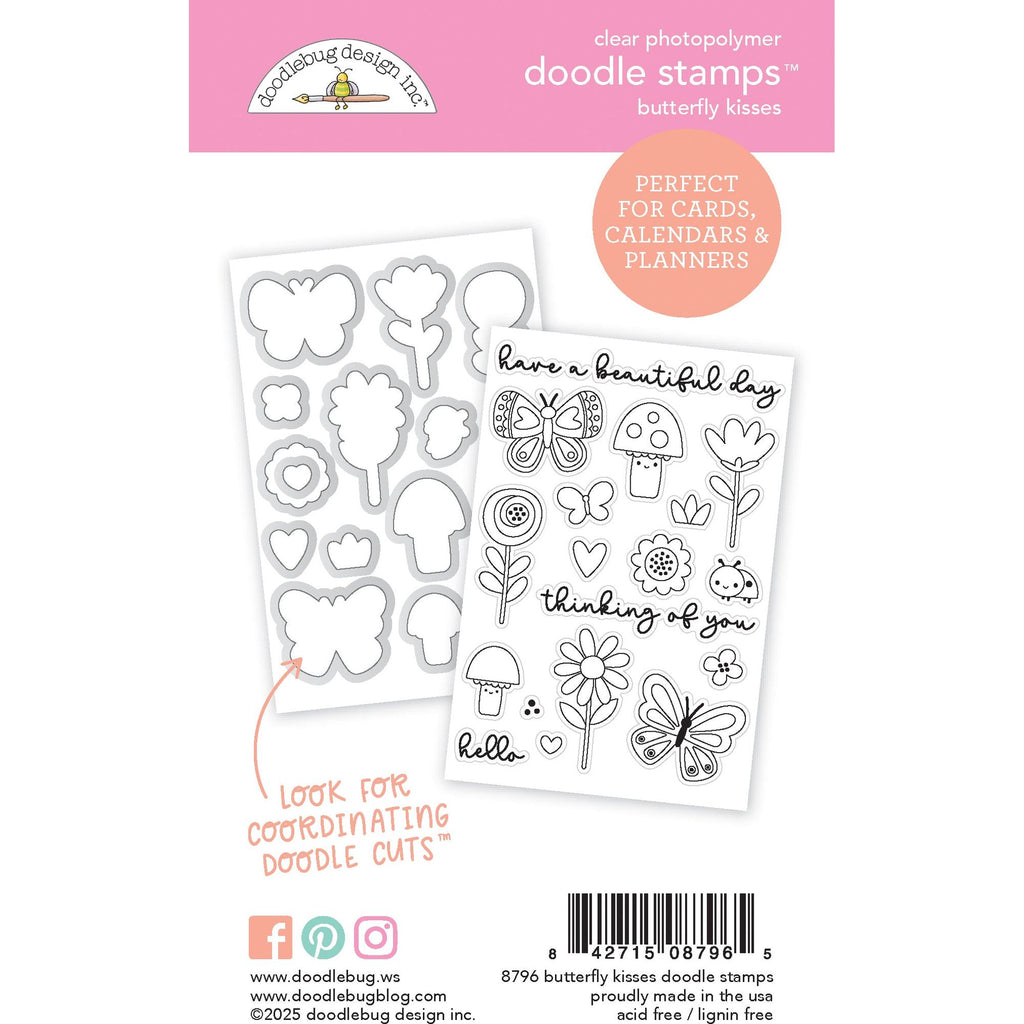 Doodlebug Butterfly Kisses Doodle Stamps 8796 back