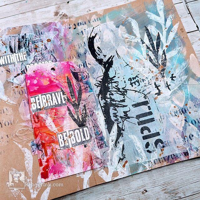 Dina Wakley Ranger MEDIA LARGE KRAFT JOURNAL mdj80374 Colorful Tags Project | color-code:ALT02