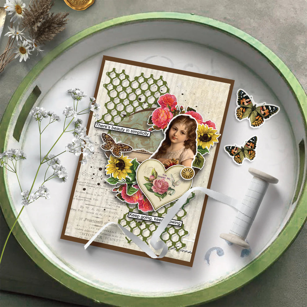 Dress My Craft Broken Edges Dies dmcd6182 Beauty In Simplicity Card