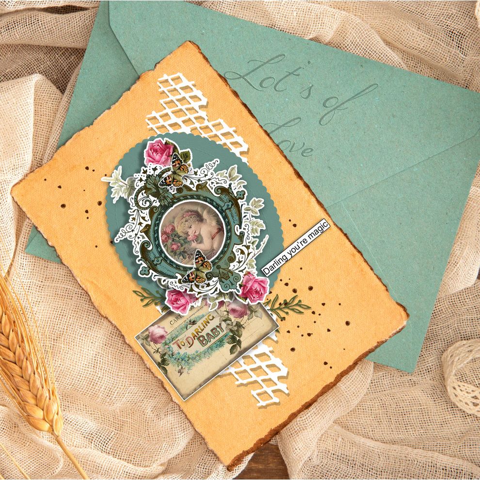 Dress My Craft Broken Edges Dies dmcd6182 You're Magic Card