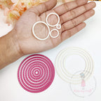Dress My Craft Mini Stitched Scalloped Circle Frame Dies dmcd6578 Detailed View